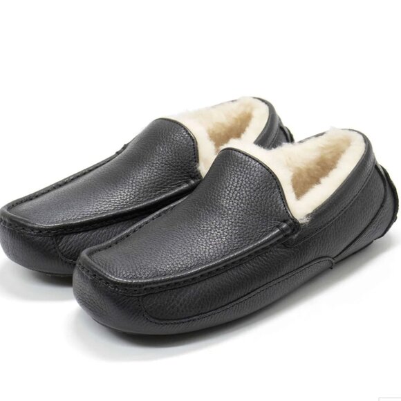 MEN'S Ugg Ascot Leather Slippers - size 8 - Picture 1 of 5